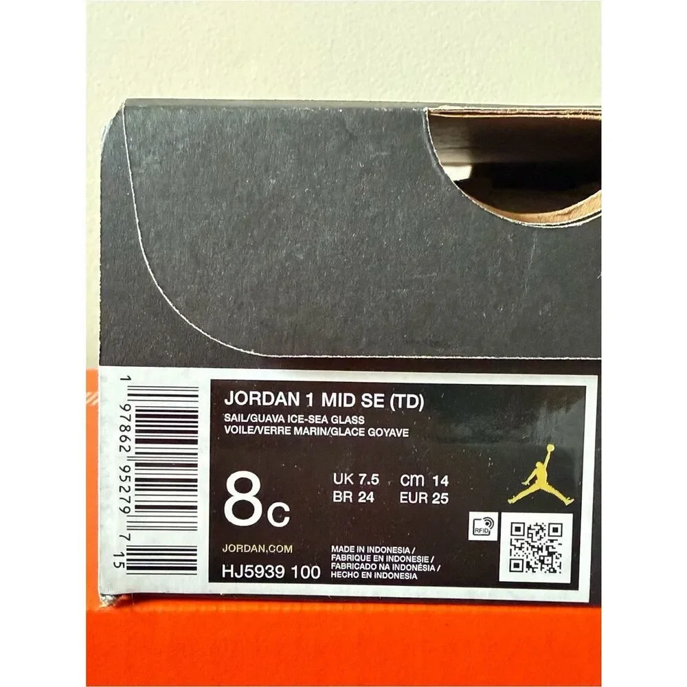Air Jordan 1 Mid SE TD Guava Ice HJ5939-100 Size 8c